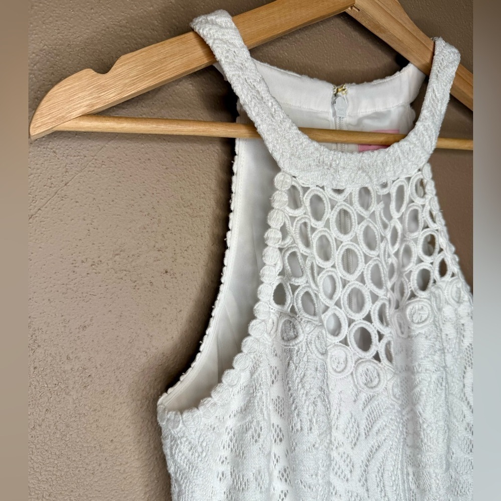 Lilly Pulitzer Kinley Dress in White, Lace Fit & Flare with Pockets Size 4 - Picture 5 of 15